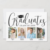 Invitation 4 Diplômés Partie conjointe de graduation Photo Co (Devant)
