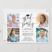 Invitation 4 Diplômés Partie conjointe de graduation Photo Co (Dos)