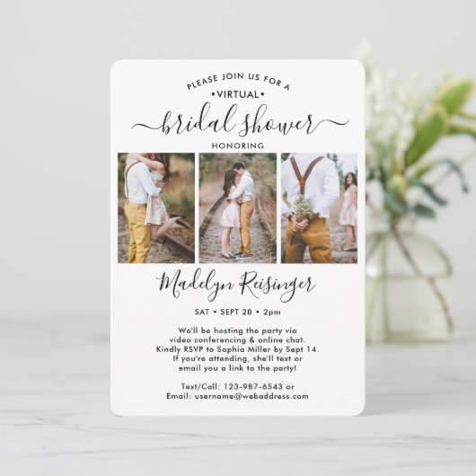 Invitation 4 Fête des mariées d'interurbain virtuel de script (Debout devant)