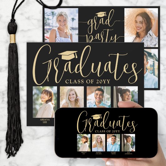 Invitation 4 Grads Photos de la Partie de Graduation conjoint