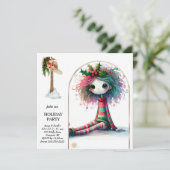 Invitation *~* 4 Imaginaire Mignonne douce femme Elf assis (Debout devant)