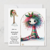 Invitation *~* 4 Imaginaire Mignonne douce femme Elf assis (Devant)