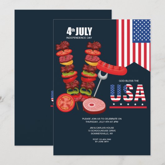 Invitation 4 juillet (Devant / Derrière)