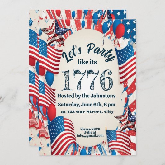 Invitation 4 juillet (Devant / Derrière)