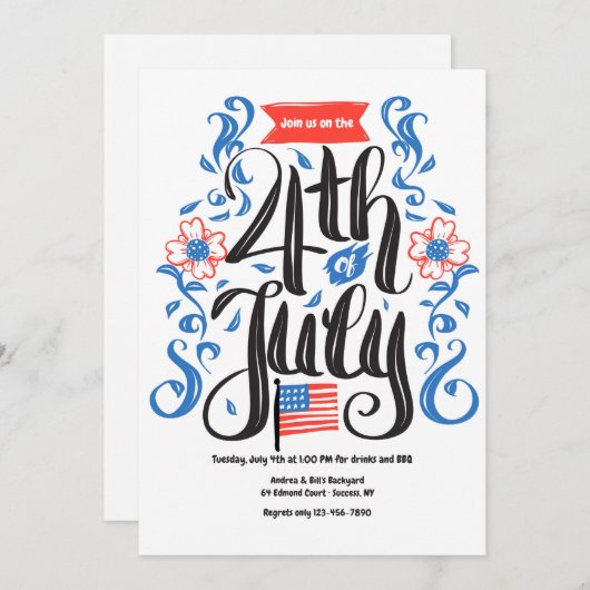 Invitation 4 juillet (Devant / Derrière)