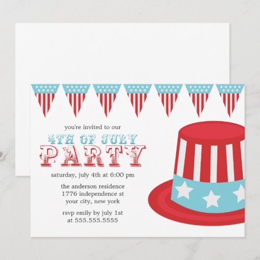 Invitation 4 juillet (Devant / Derrière)