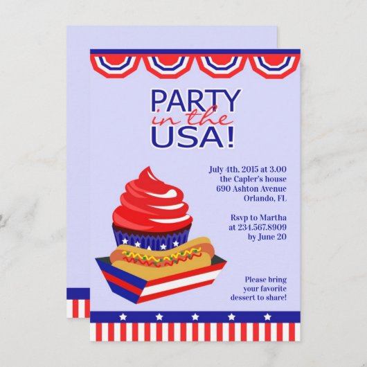 Invitation 4 juillet (Devant / Derrière)