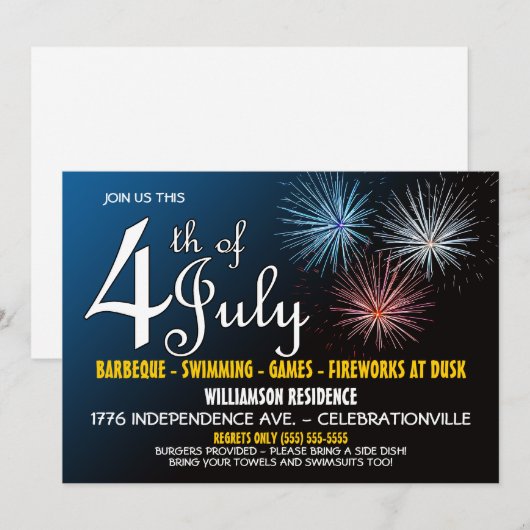 Invitation 4 juillet (Devant / Derrière)