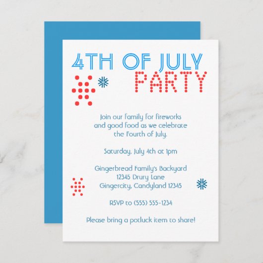 Invitation 4 juillet (Devant / Derrière)