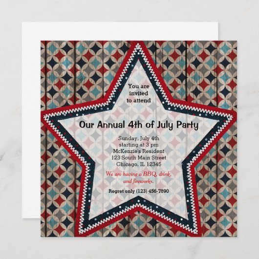 Invitation 4 juillet (Devant / Derrière)