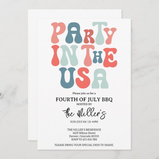 Invitation 4 juillet (Devant / Derrière)