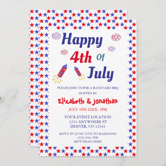 Invitation 4 juillet (Devant / Derrière)