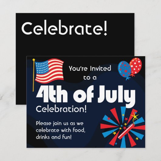 Invitation 4 juillet (Devant / Derrière)
