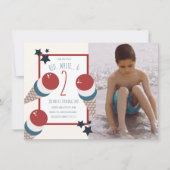 Invitation 4 juillet 2e anniversaire Crème glacée et étoiles  (Devant)