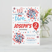 Invitation 4 juillet 2ème anniversaire Rouge Blanc Deux (Debout devant)