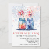 Invitation 4 juillet, 4 juillet Circulaire (Devant)