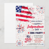 Invitation 4 juillet 4 juillet Fête de l'Indépendance du barb (Devant / Derrière)