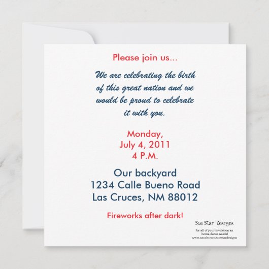 Invitation 4 juillet 5x5 (Dos)