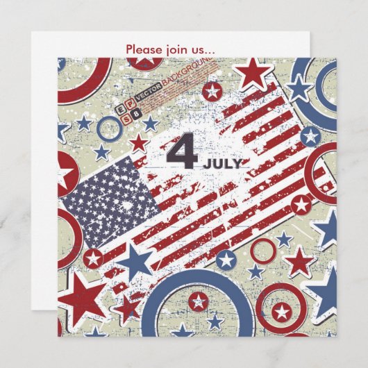 Invitation 4 juillet 5x5 (Devant / Derrière)