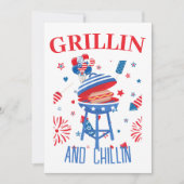 Invitation 4 juillet à hot-dog Patriotique (Devant)