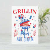 Invitation 4 juillet à hot-dog Patriotique (Debout devant)