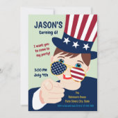 Invitation 4 juillet Anniversaire Boy Party (Devant)