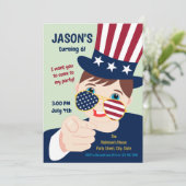 Invitation 4 juillet Anniversaire Boy Party (Debout devant)