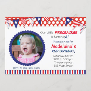 Invitation 4 juillet Anniversaire de enfant Party