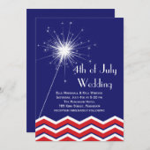 Invitation 4 juillet avec Chevrons (Devant / Derrière)