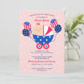 Invitation 4 juillet baby shower patriotique mignon de bébé (Debout devant)