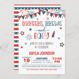 Invitation 4 juillet Baby shower Q bébé