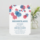 Invitation 4 juillet Baby shower roux et bleus (Debout devant)