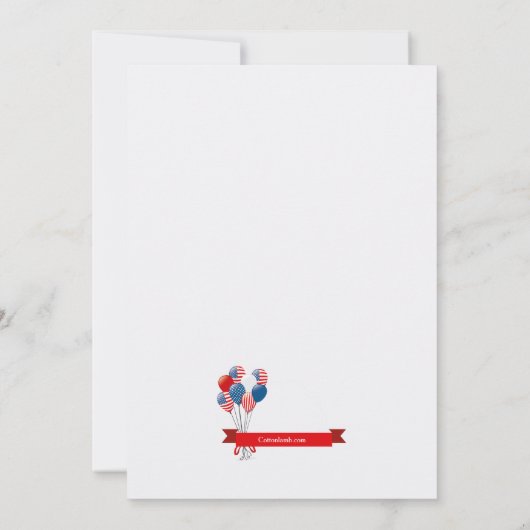 Invitation 4 juillet Ballons (Dos)