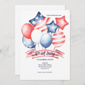Invitation 4 juillet Ballons (Devant / Derrière)