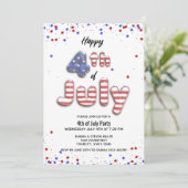 Invitation 4 juillet Balloon Stars Stripes Party (Debout devant)