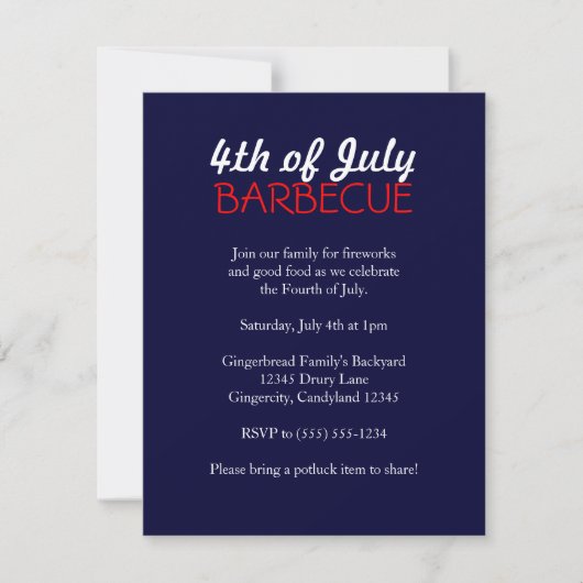 Invitation 4 juillet barbecue (Devant)
