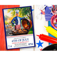 Invitation 4 juillet barbecue