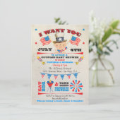 Invitation 4 juillet Barbecue barbecue bbq Bébé (Debout devant)