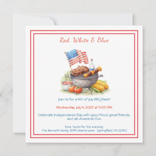 Invitation 4 juillet barbecue - Jardin patriotique