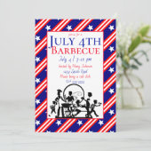 Invitation 4 juillet Barbecue Stars, Rouge, Blancs (Debout devant)