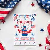 Invitation 4 juillet Barbeque Apron BBQ Bleu clair
