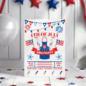 Invitation 4 juillet Barbeque Apron BBQ Bleu clair