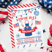 Invitation 4 juillet Barbeque Apron Red BBQ Party