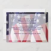 Invitation 4 juillet Barbeque, USA 250e anniversaire, drapeau (Dos)