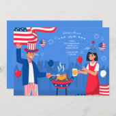 Invitation 4 juillet BBQ (Devant / Derrière)