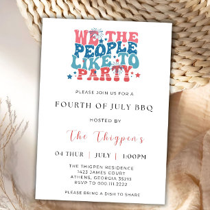 Invitation 4 juillet BBQ, 4 juillet Invitation