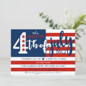 Invitation 4 juillet BBQ American Flag Inspiré (Debout devant)