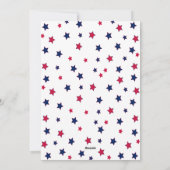 Invitation 4 juillet BBQ blanc et bleu rouge (Dos)