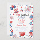 Invitation 4 juillet BBQ Blanc Rouge (Devant)
