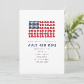 Invitation 4 juillet BBQ Cookout Flag Cake Independence Day (Debout devant)